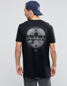 Asos Longline T-shirt With Glitchy Skull Back Print - Black