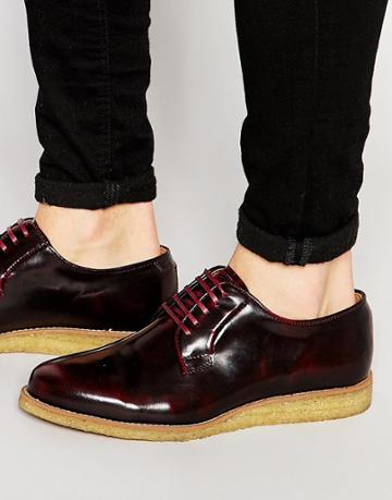 Walk London Darcy Crepe Sole Derby Shoes - Red