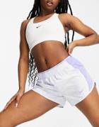 Nike Running Icon Clash 10k Shorts In Lilac Tie Dye-purple