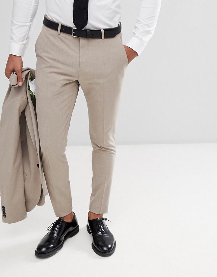 Selected Homme Super Skinny Wedding Suit Pants - Stone