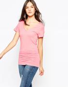 Sundy Deep V T-shirt - Hibiscus