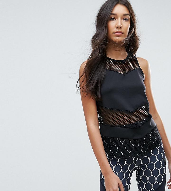 Noisy May Tall Sports Fishnet Top - Black