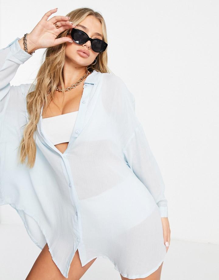 Candypants Oversized Shirt In Blue-blues