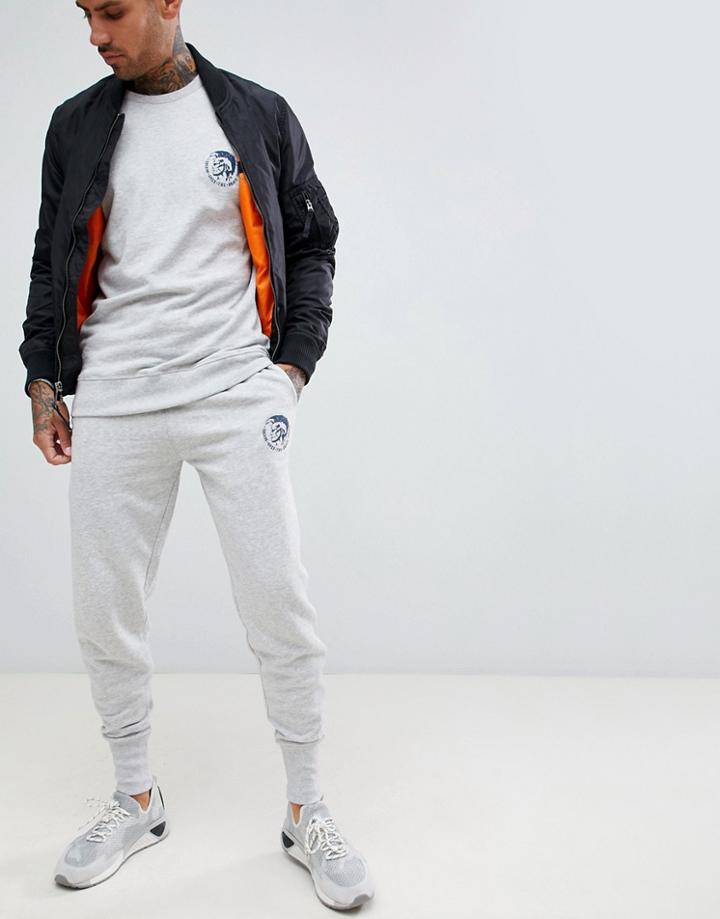 Diesel Mohawk Logo Joggers Gray Marl - Gray