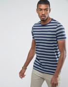 Brave Soul Yarn Dye Stripe Pocket T-shirt - Navy