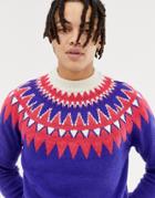 Asos Design Fairisle Sweater In Purple