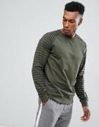 Only & Sons Stripe Sweatshirt - Green