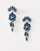Pieces Marlo Statement Rhinestone Earrings - Blue