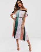 Ted Baker Fernee Maxi Dress In Color Block Pleat - Multi