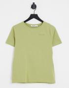 Na-kd Organic Cotton Logo Print T-shirt In Sage Green