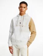 Tommy Hilfiger Icon Color Block Hoodie In Cream-white