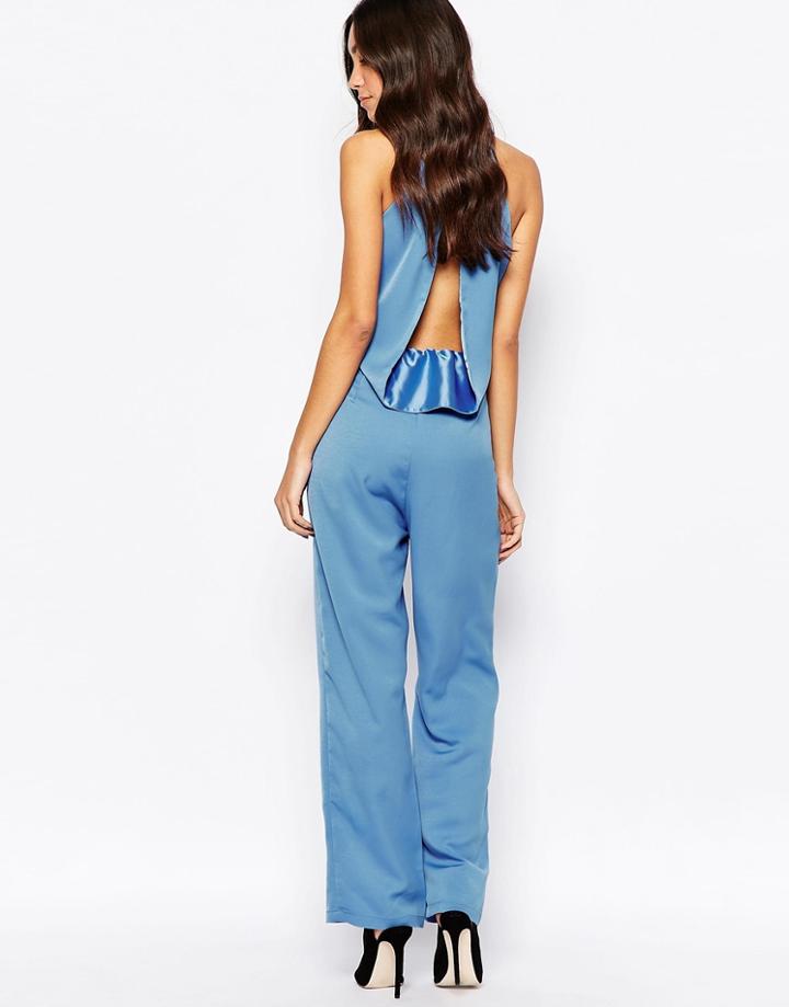 Y.a.s Power Jumpsuit With Open Back Detail - Blue