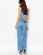 Y.a.s Power Jumpsuit With Open Back Detail - Blue