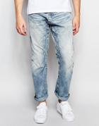Jack & Jones Anti Fit Jeans With Panels - Light Blue