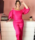 Yaura Plus Tailored Pants In Hot Pink - Part Of A Set