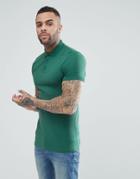 Asos Muscle Fit Jersey Polo - Green