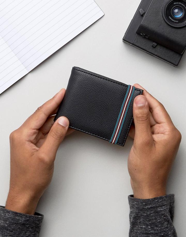 New Look Wallet With Elastic Strap In Black - Black