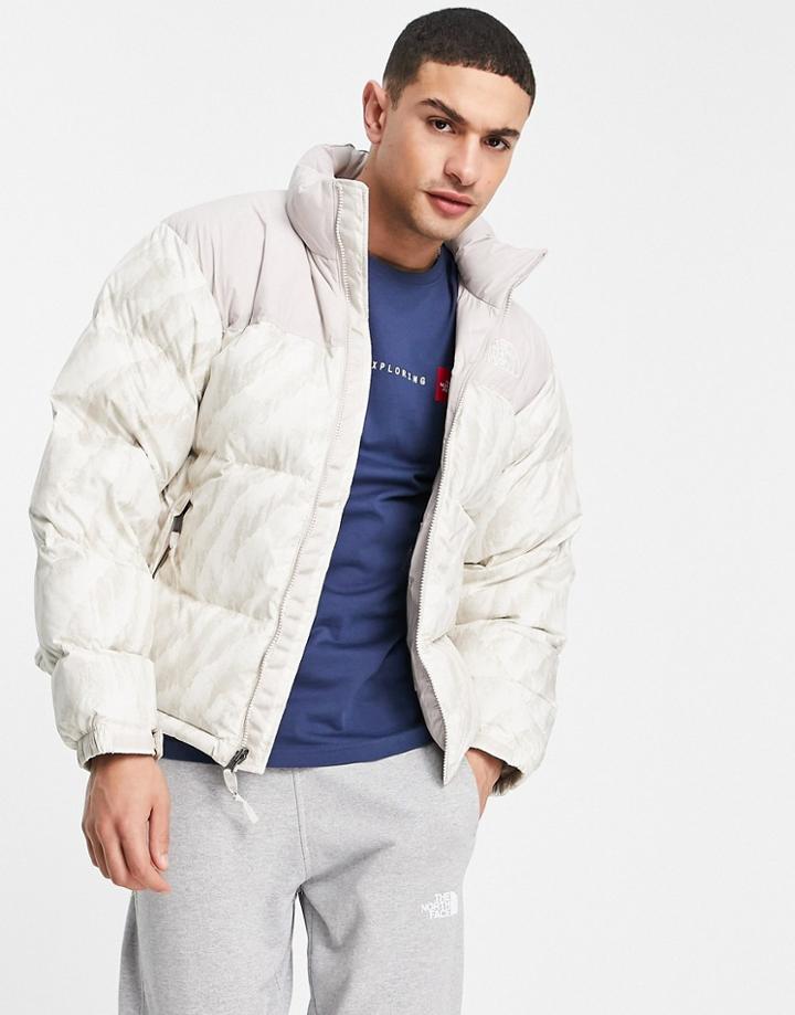 The North Face 1996 Retro Nuptse Tiger Print Jacket In Gray