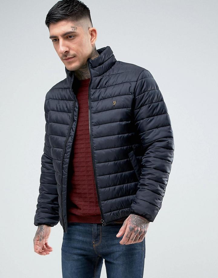 Farah Bosworth Lightweight Padded Jacket In Black - Black