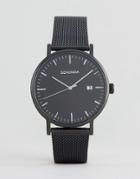 Sekonda Minimalist Black Leather Watch With Silver Dial Exclusive To Asos - Black