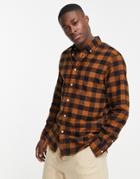 Selected Homme Buffalo Check Shirt In Tan-brown