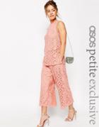 Asos Petite Occasion Premium Lace Culotte - Pink