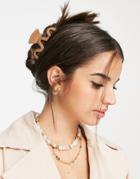 My Accessories London Shiny Swirl Hair Claw Clip In Brown