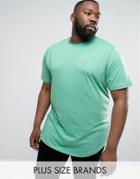 Le Breve Plus Raw Edge Longline T-shirt - Green