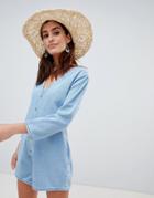 Zulu & Zephyr Chambray Beach Romper - Blue
