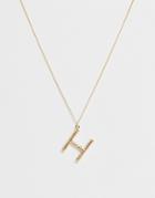 Pieces Chunky Gold 'h' Initial Necklace - Gold