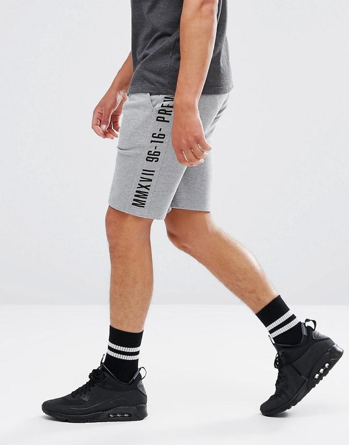 Asos Skinny Short With Text Print - Gray