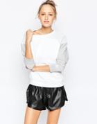 Puma Crew Neck Sweater With Contrast Sleeves - White