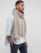 Asos Knitted Blanket Scarf In Taupe - Beige