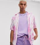 Reclaimed Vintage Tie Dye Shirt In Crinkle-pink