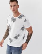 Jack & Jones Premium T-shirt In Floral Print-white