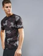 New Look Sport T-shirt With Camo Print In Black - Black