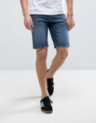 Produkt Denim Shorts With Seam Detail - Blue