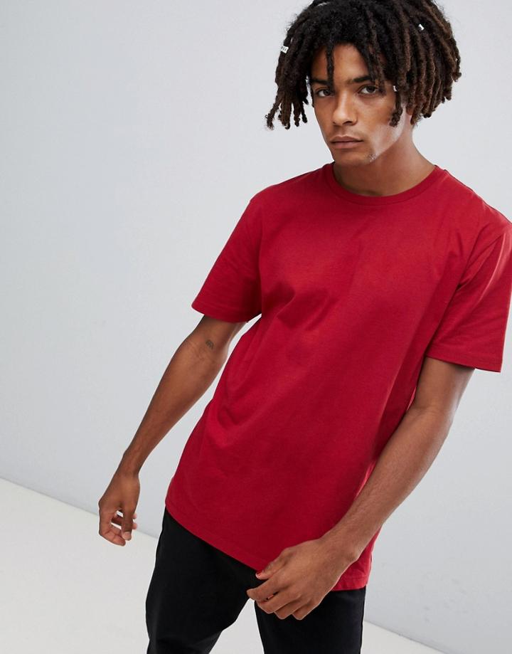 Asos Design Relaxed T-shirt With Crew Neck In Red - Red