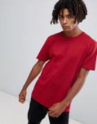 Asos Design Relaxed T-shirt With Crew Neck In Red - Red