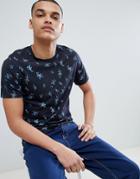 Selected Homme T-shirt With All Over Print - Navy