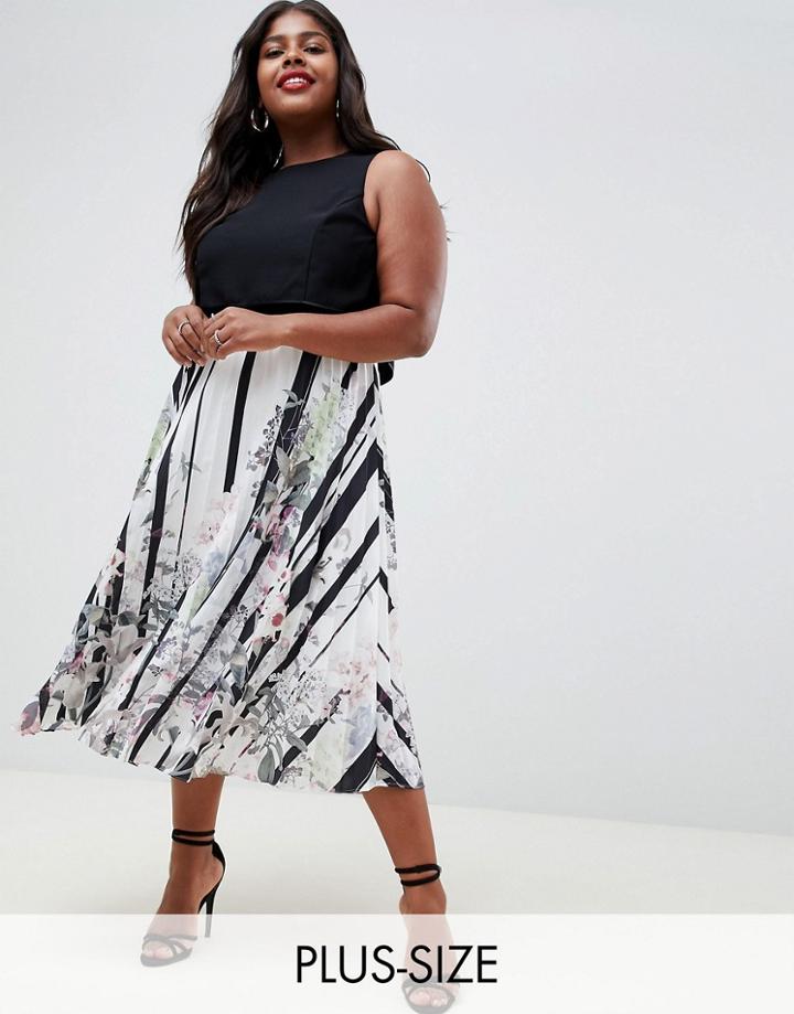 Coast Plus Bailey Print Pleated Midi Dress - Multi