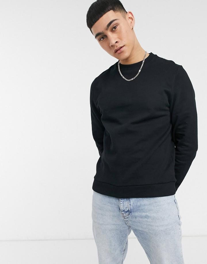 Asos Design Organic Sweatshirt In Black