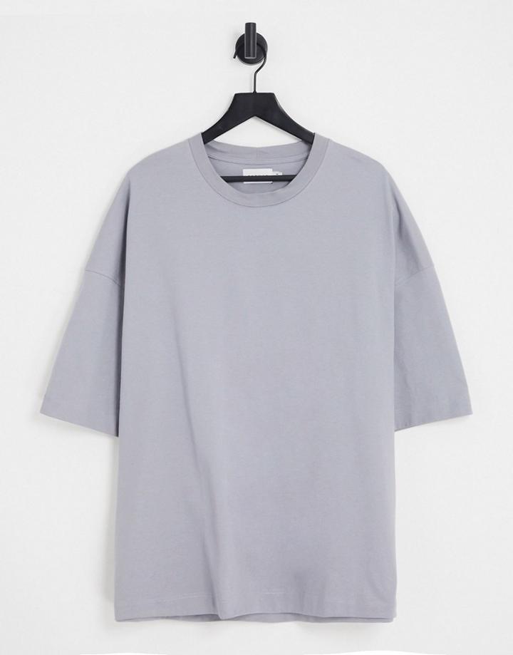 Topman Heavyweight Oversized T-shirt In Gray