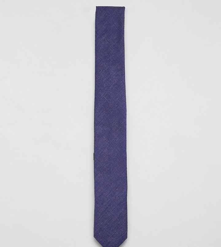 Heart & Dagger Tie In Linen - Blue