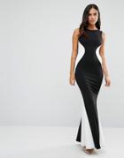 Jessica Wright Color Block Maxi Dress - Black