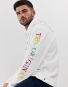 Levi's 2 Horse Multi 90s Logo Hoodie In White