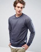 Globe Fleeve Cutom Fit Sweater - Navy