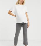 New Look Maternity Wide Leg Pants In Dark Gray-grey