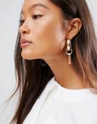 Asos Open Shape Link Earrings - Multi