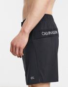 Calvin Klein Performance Logo Taping Running Shorts In Black